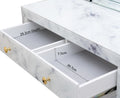 Modern Design Tempered Glass Marble Texture Vanity Table Dressing Table For Bedroom, Living Room White Marble Mdf Glass