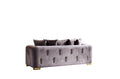 Impreza Modern Style Sofa In Silver Silver Velvet Wood Primary Living Space Modern Upholstered Wood