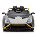 Lamborghini Huracan Sto 24V Kids Electric Ride On Drift Car: Speeds 1.86 5.59 Mph, Ages 3 8, Foam Front Wheels, 360 Spin, Led Lights, Dynamic Music, Early Learning, Usb Port, Drift Feature Gray Polypropylene