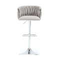 Coolmore Vintage Bar Stools With Back And Footrest Counter Height Dining Chairs 2Pc Set Gray Boucle