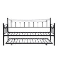 Daybed With Trundle Black Black Metal