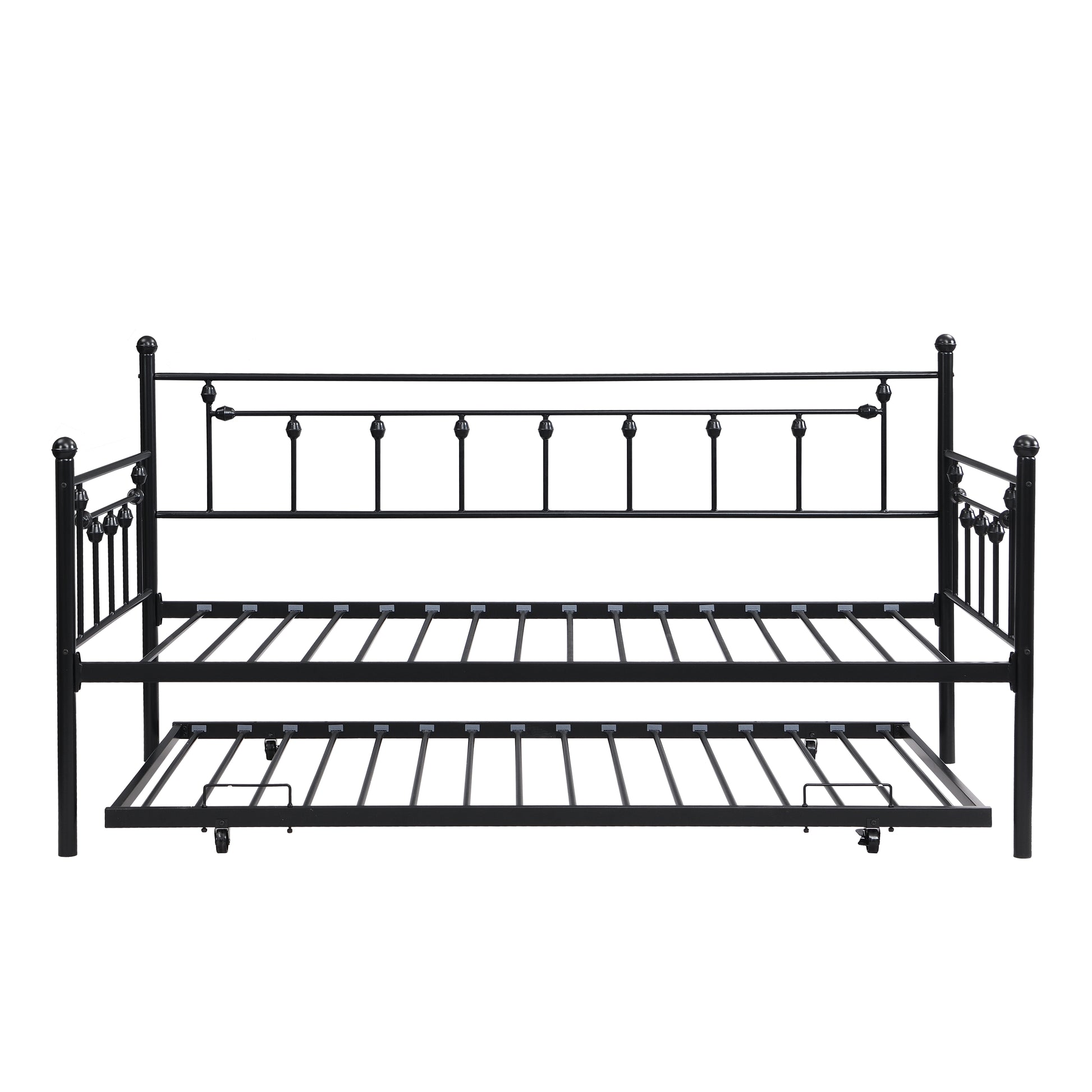 Daybed With Trundle Black Black Metal