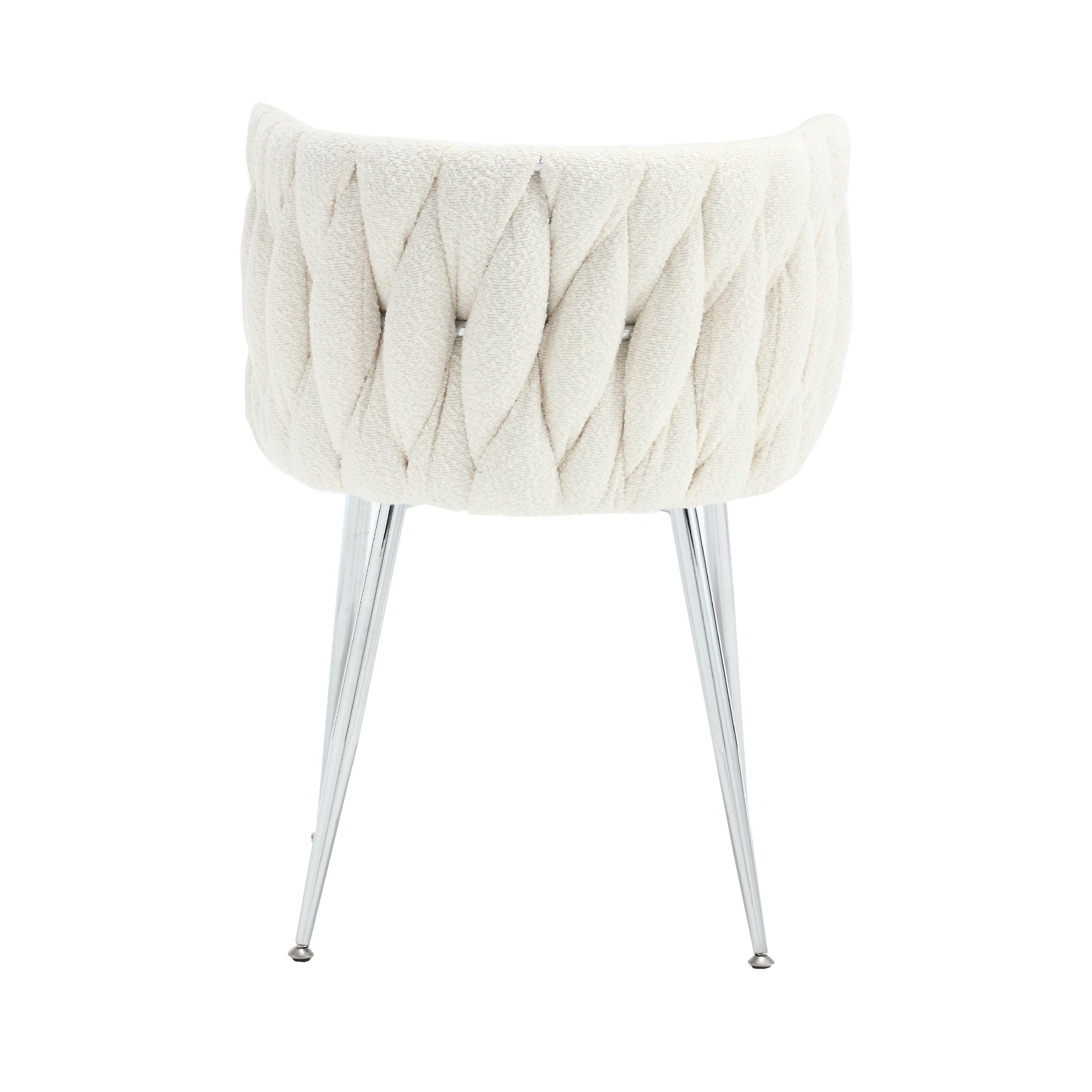 Coolmore Leisure Dining Chairs Accent Chair Velvet Accent Lounge Chair With Metal Feet 2Pc Set Ivory Boucle