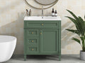 30'' Bathroom Vanity With Top Sink, Modern Bathroom Storage Cabinet With 2 Drawers And A Tip Out Drawer, Single Sink Bathroom Vanity Same As Sw000103Aaf Green Mdf