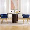 Living Room Chairs,Velvet Makeup Vanity Chair With Back Arm Modern Bedroom Accent Chair Elegant Comfy Single Upholstered Chair With Gold Metal Legs Blue,2 Set Blue Foam Velvet