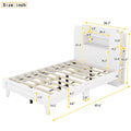 Twin Size Platform Bed With Storage Headboard,Multiple Storage Shelves On Both Sides,White White Wood