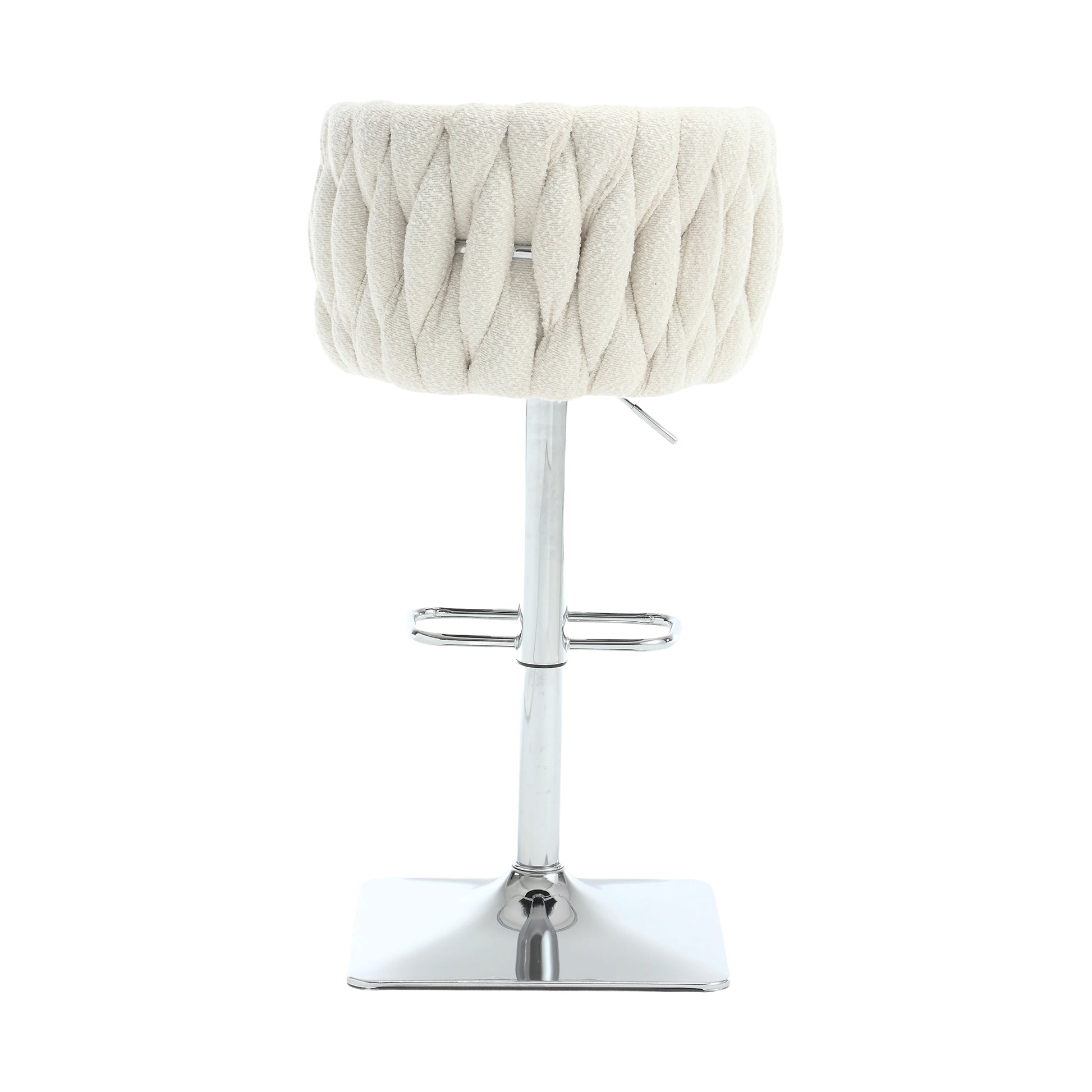 Coolmore Vintage Bar Stools With Back And Footrest Counter Height Dining Chairs 2Pc Set Ivory Boucle