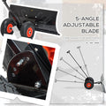 Snow Shovel With Wheels, Snow Pusher, Cushioned Adjustable Angle Handle Snow Removal Tool, 29