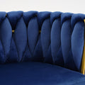 Living Room Chairs,Velvet Makeup Vanity Chair With Back Arm Modern Bedroom Accent Chair Elegant Comfy Single Upholstered Chair With Gold Metal Legs Blue,2 Set Blue Foam Velvet