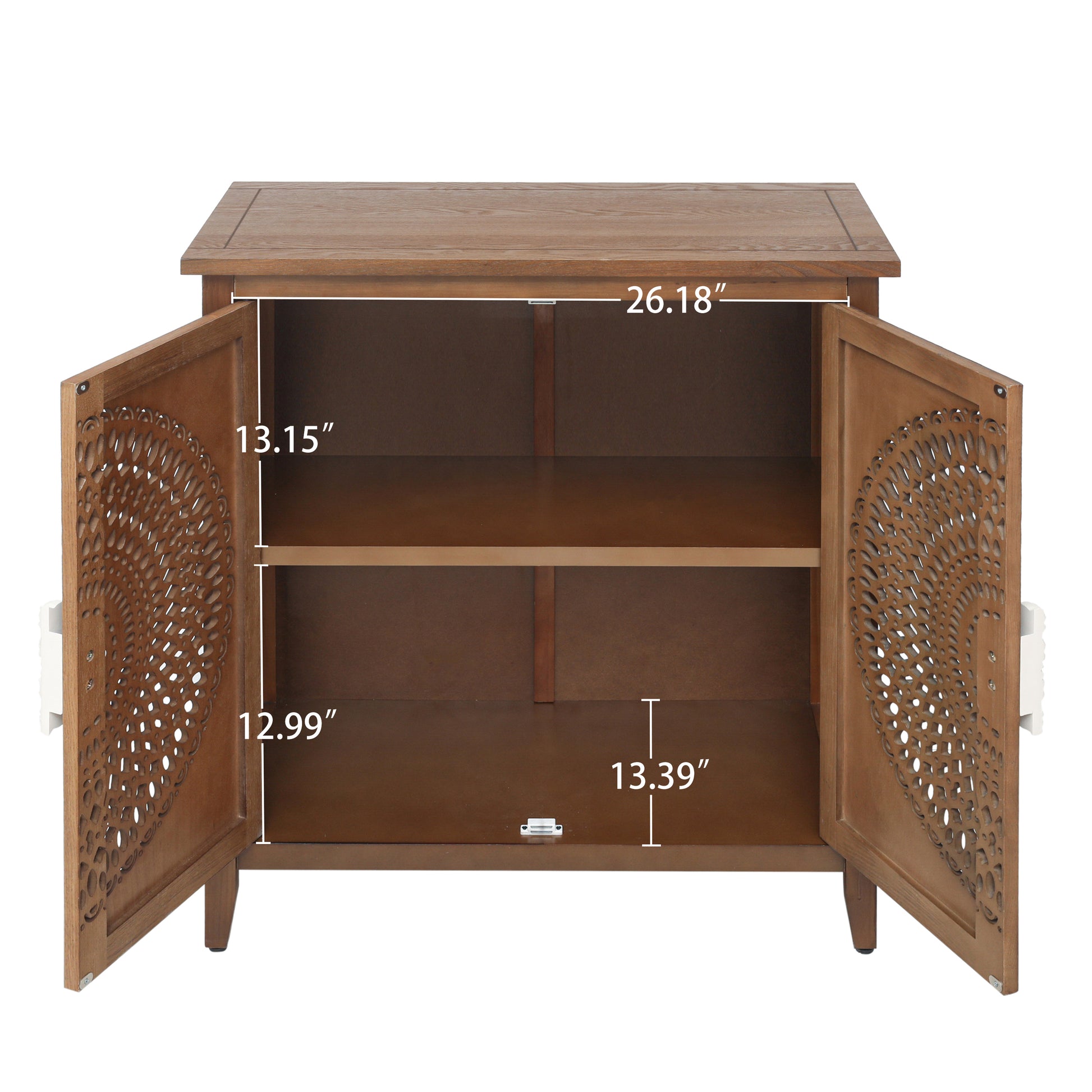 2 Door Cabinet, American Furniture, Suitable For Bedroom, Living Room, Study Walnut Mdf