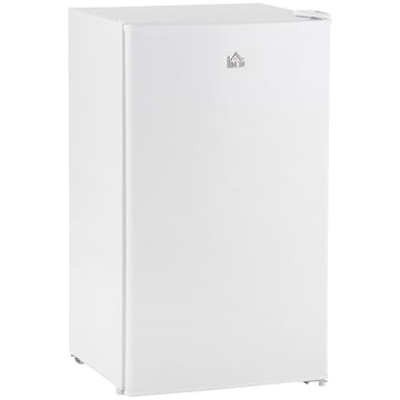 3.2 Cu.Ft Mini Fridge With Freezer, Single Door Compact Refrigerator With Adjustable Thermostat, Shelf And Reversible Door For Bedroom, Dorm, Home Office, Energy Efficient, White White Steel