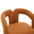 Coolmore 360 Degree Swivel Cuddle Barrel Accent Chairs, Round Armchairs With Wide Upholstered, Fluffy Fabric Chair For Living Room, Bedroom, Office, Waiting Rooms Orange Boucle Orange Foam Boucle