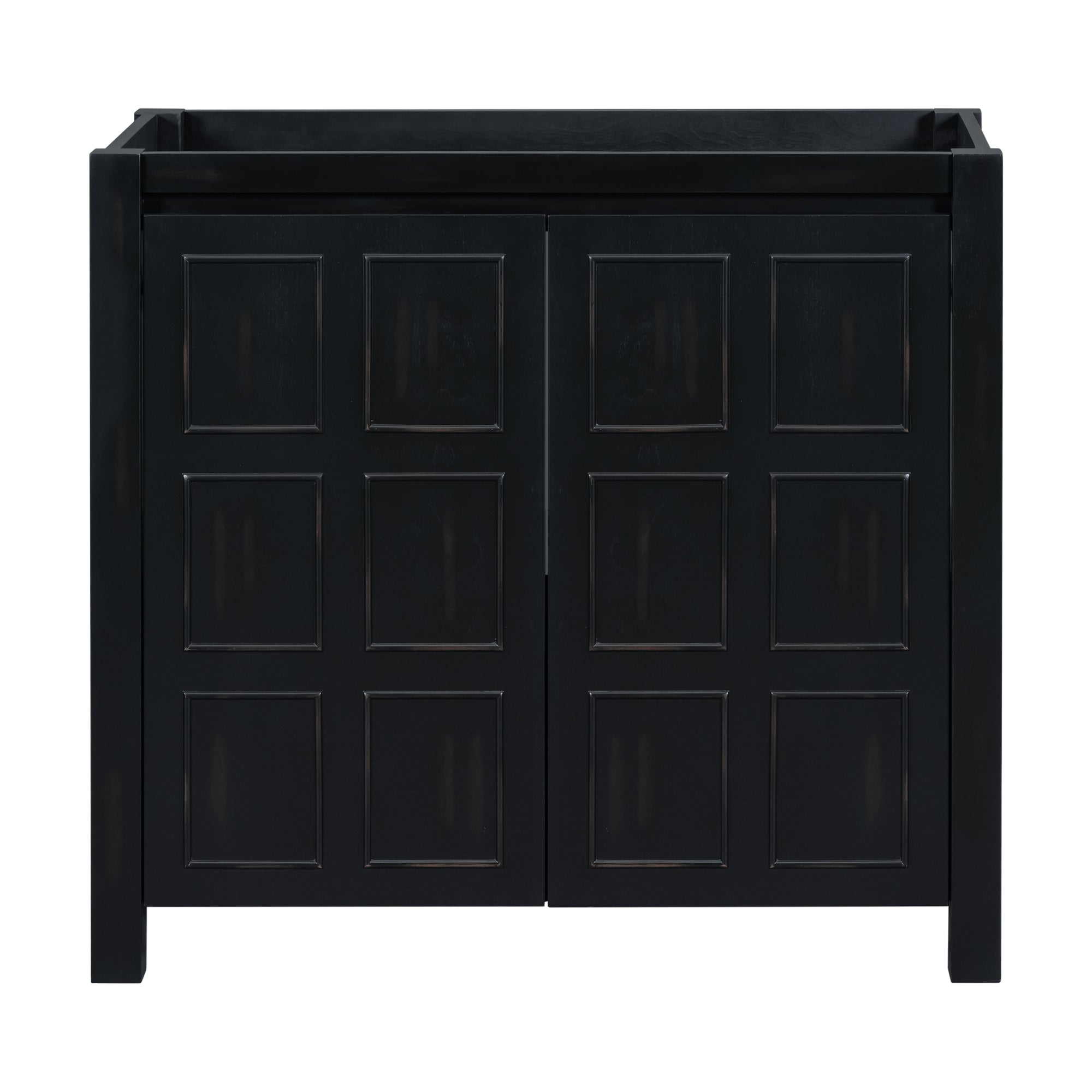 Cabinet Only 36" Bathroom Vanity Retro Espresso Espresso Solid Wood Mdf