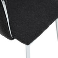 Coolmore Leisure Dining Chairs Accent Chair Velvet Accent Lounge Chair With Metal Feet 2Pc Set Black Boucle