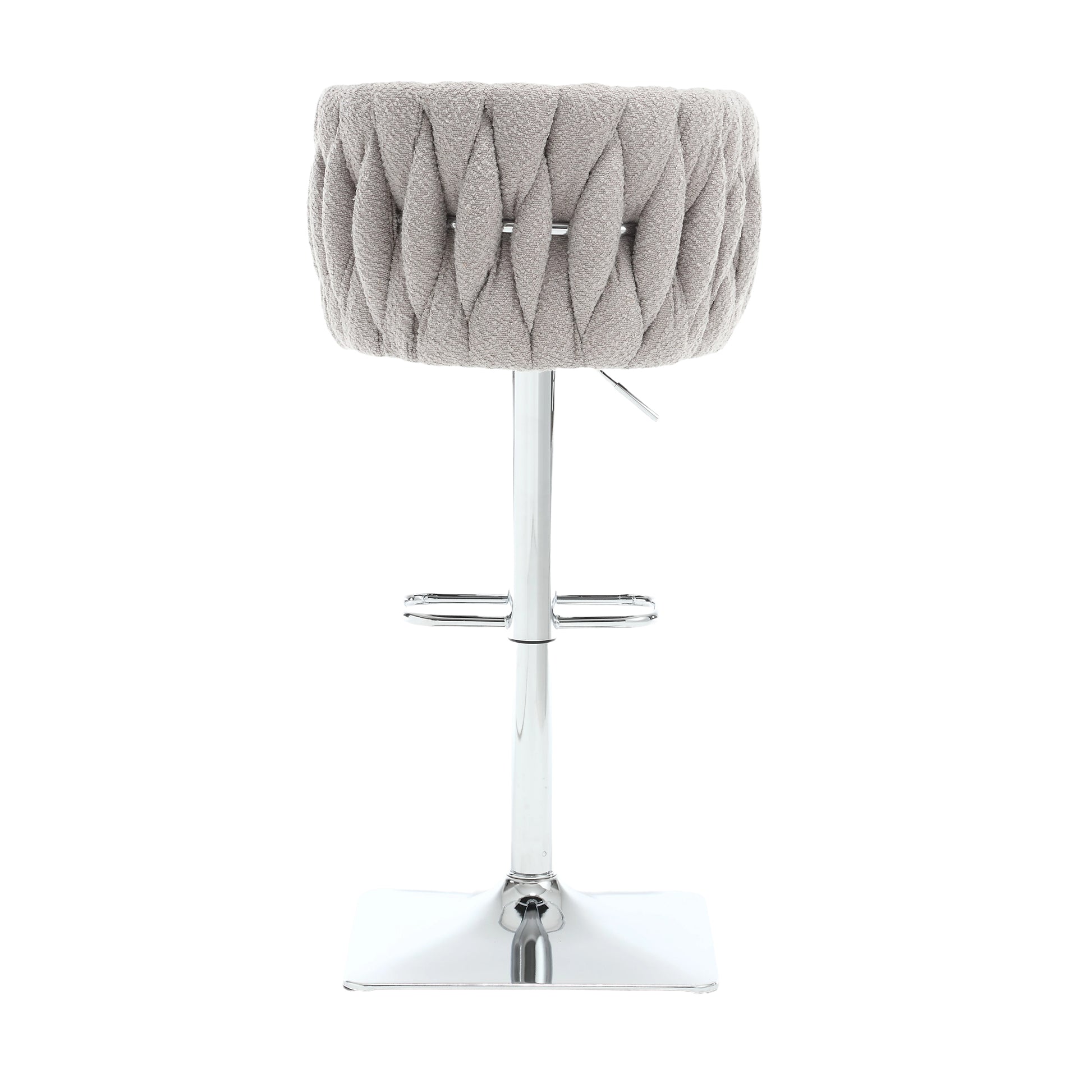 Coolmore Vintage Bar Stools With Back And Footrest Counter Height Dining Chairs 2Pc Set Gray Boucle