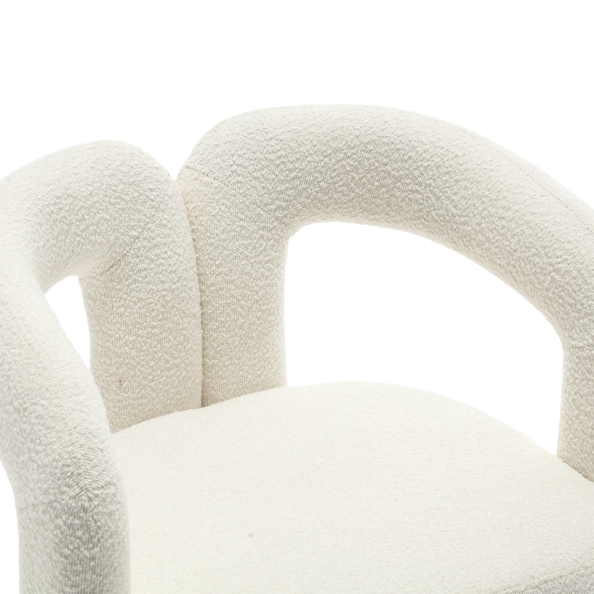 Coolmore 360 Degree Swivel Cuddle Barrel Accent Chairs, Round Armchairs With Wide Upholstered, Fluffy Fabric Chair For Living Room, Bedroom, Office, Waiting Rooms Beige Boucle Beige Foam Boucle
