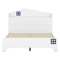 3 Pieces Bedroom Sets Full Size House Bed With Storage Headboard, Wooden Nightstand And Storage Dresser,White White Wood