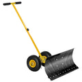 Snow Shovel With Wheels, Snow Pusher, Cushioned Adjustable Angle Handle Snow Removal Tool, 29