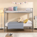 Metal Bunk Bed Silver Silver Metal