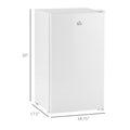 3.2 Cu.Ft Mini Fridge With Freezer, Single Door Compact Refrigerator With Adjustable Thermostat, Shelf And Reversible Door For Bedroom, Dorm, Home Office, Energy Efficient, White White Steel