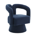 Coolmore 360 Degree Swivel Cuddle Barrel Accent Chairs, Round Armchairs With Wide Upholstered, Fluffy Fabric Chair For Living Room, Bedroom, Office, Waiting Rooms Navy Boucle Navy Foam Boucle