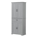 Bathroom Storage Cabinet With Doors And Drawer, Multiple Storage Space, Adjustable Shelf, Grey Grey Mdf