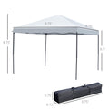 10' X 10' Pop Up Canopy Tent With Netting, Instant Gazebo, Ez Up Screen House Room With Carry Bag, Height Adjustable, For Outdoor, Garden, Patio, Cream White White Steel