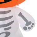 6Ft Halloween Inflatables Outdoor Decorations, Smiling Skeleton Ghost With Pumpkin Head, Blow Up Led Yard Decor For Garden, Lawn, Party, Holiday, Waterproof Orange Polyester