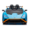 Lamborghini Huracan Sto 24V Kids Electric Ride On Drift Car: Speeds 1.86 5.59 Mph, Ages 3 8, Foam Front Wheels, 360 Spin, Led Lights, Dynamic Music, Early Learning, Usb Port, Drift Feature Blue