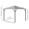 10' X 10' Patio Gazebo Aluminum Frame Outdoor Canopy Shelter With Sidewalls, Vented Roof For Garden, Lawn, Backyard, And Deck, Gray Gray Aluminium