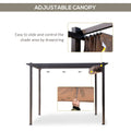 10' X 10' Outdoor Retractable Pergola Canopy, Aluminum Patio Pergola, Backyard Shade Shelter For Porch Party, Garden, Grill Gazebo Brown Brown Aluminium