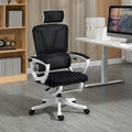 High Back Home Office Chair, Fabric Computer Desk Chair With Adjustable Headrest, Lumbar Support, Armrest, Foot Rest, Reclining Back, Black Black Polyester