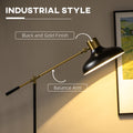 Adjustable Floor Lamps For Living Room, Standing Lamp For Bedroom With Balance Arm, Adjustable Head And Height, Tall Black And Gold Lamp Bulb Not Included Black Metal