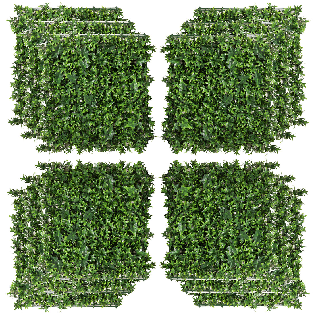 Artificial Grass Wall Panel Backdrop, 12 20" X 20" Boxwood Uv Protection Privacy Coverage Panels For Indoor & Outdoor Decor, Wall & Fence Covering, Sweet Potato, Green Green Polyethylene