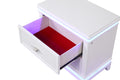 Opium Queen 5 Pc Bedroom Set In Milky White Box Spring Required Queen White Wood 5 Piece Set Bedroom Bed Included,Chest Included,Dresser Included,Mirror Included,Nightstand Included Contemporary,Modern Upholstered Built In Lighting Wood
