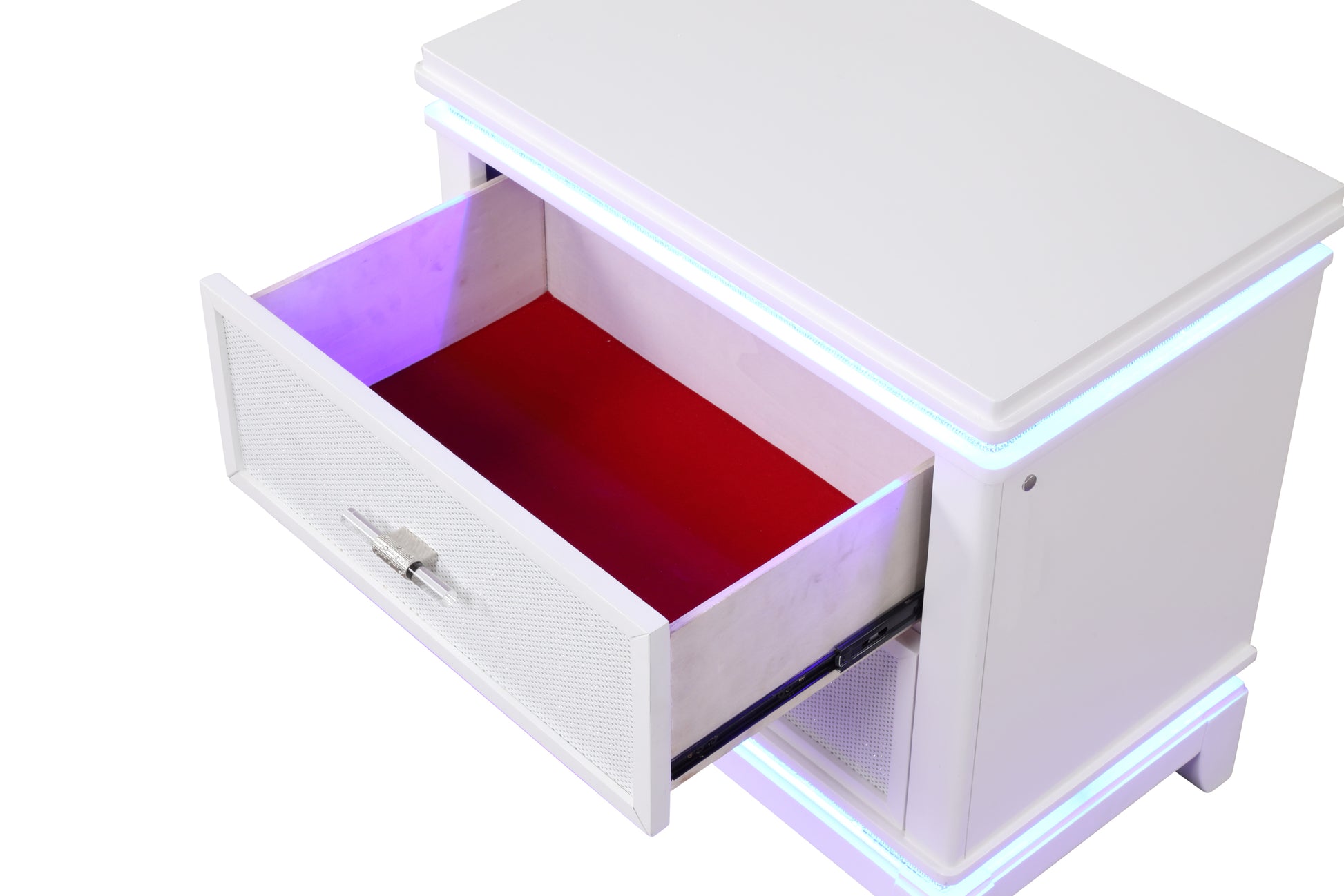 Opium Queen 5 Pc Bedroom Set In Milky White Box Spring Required Queen White Wood 5 Piece Set Bedroom Bed Included,Chest Included,Dresser Included,Mirror Included,Nightstand Included Contemporary,Modern Upholstered Built In Lighting Wood