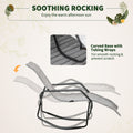 Rocking Sun Lounger, Chaise Lounge Rocker For Sunbathing, Sun Tanning, Foldable, Portable Outdoor Patio Chair, Gray Gray Steel