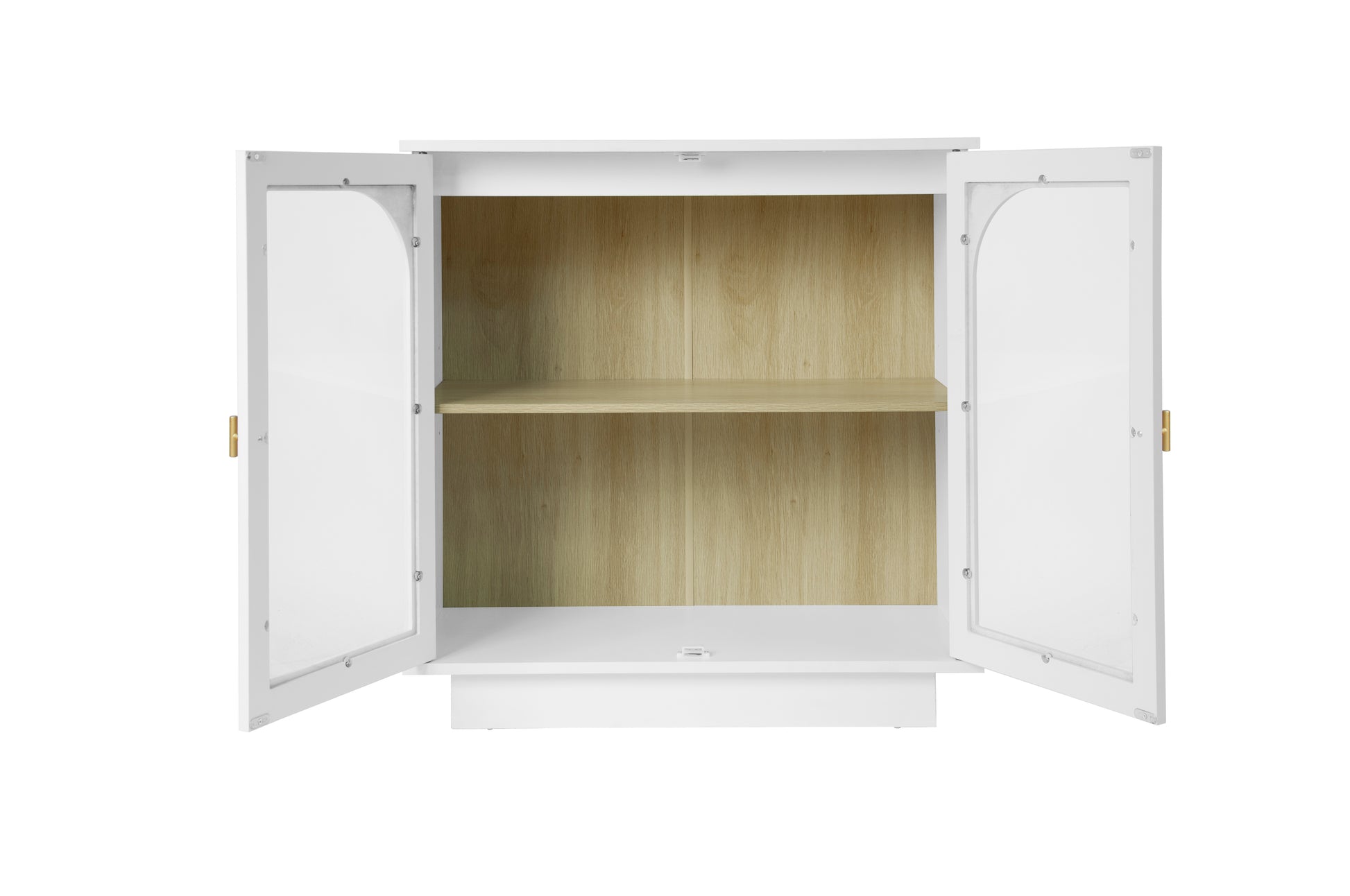 Storage Cabinet With Acrylic Door For Living Room, Dining Room, Study White Particle Board