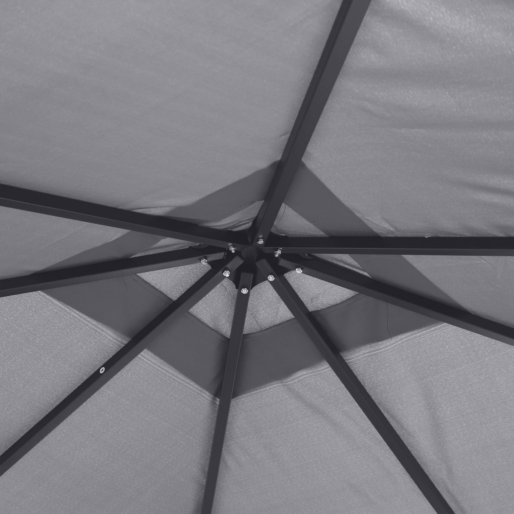 10' X 10' Patio Gazebo, Outdoor Gazebo Canopy Shelter With Netting & Curtains, Vented Roof, For Garden, Lawn, Backyard And Deck, Black Black Metal