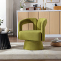 Coolmore 360 Degree Swivel Cuddle Barrel Accent Chairs, Round Armchairs With Wide Upholstered, Fluffy Fabric Chair For Living Room, Bedroom, Office, Waiting Rooms Olive Green Boucle Olive Green Foam Boucle