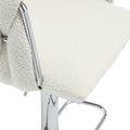 Coolmore Vintage Bar Stools With Back And Footrest Counter Height Dining Chairs 2Pc Set Ivory Boucle