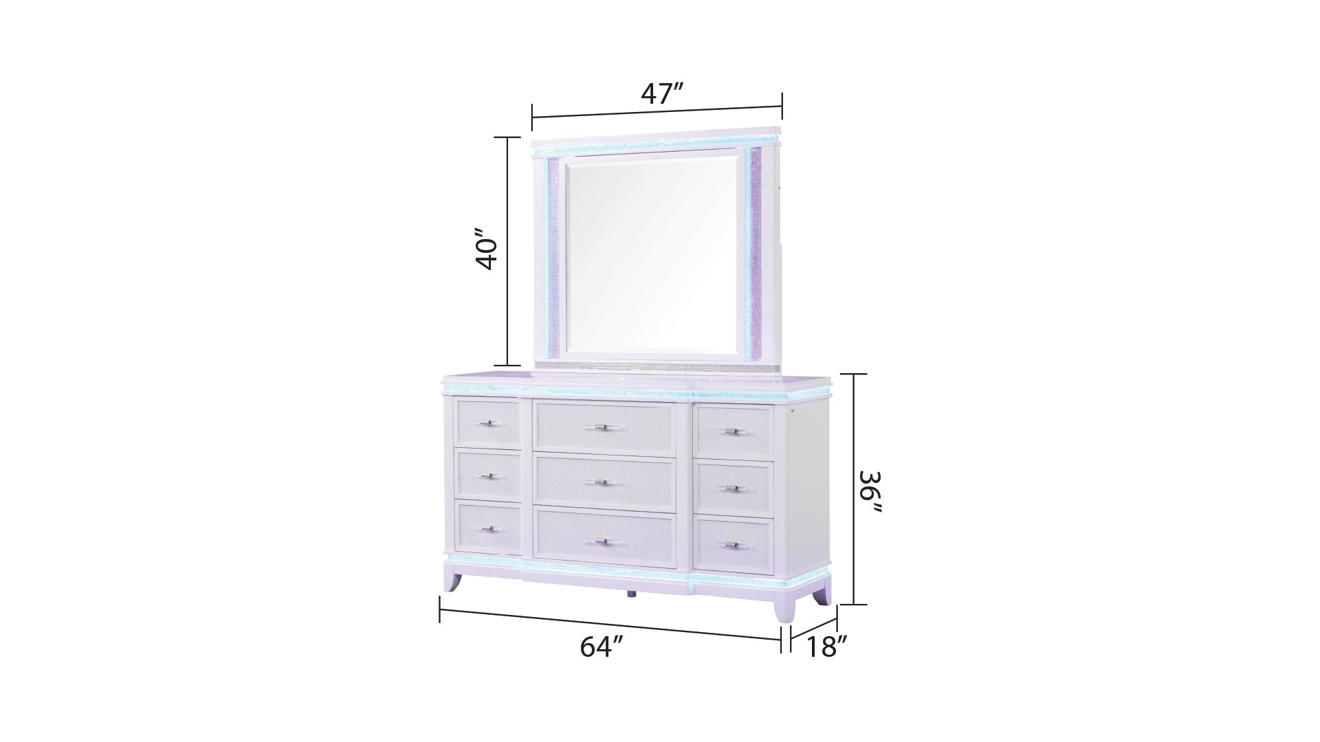 Opium Queen 5 Pc Bedroom Set In Milky White Box Spring Required Queen White Wood 5 Piece Set Bedroom Bed Included,Chest Included,Dresser Included,Mirror Included,Nightstand Included Contemporary,Modern Upholstered Built In Lighting Wood