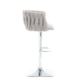 Coolmore Vintage Bar Stools With Back And Footrest Counter Height Dining Chairs 2Pc Set Gray Boucle