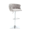 Coolmore Vintage Bar Stools With Back And Footrest Counter Height Dining Chairs 2Pc Set Gray Boucle