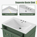 30'' Bathroom Vanity With Top Sink, Modern Bathroom Storage Cabinet With 2 Drawers And A Tip Out Drawer, Single Sink Bathroom Vanity Same As Sw000103Aaf Green Mdf