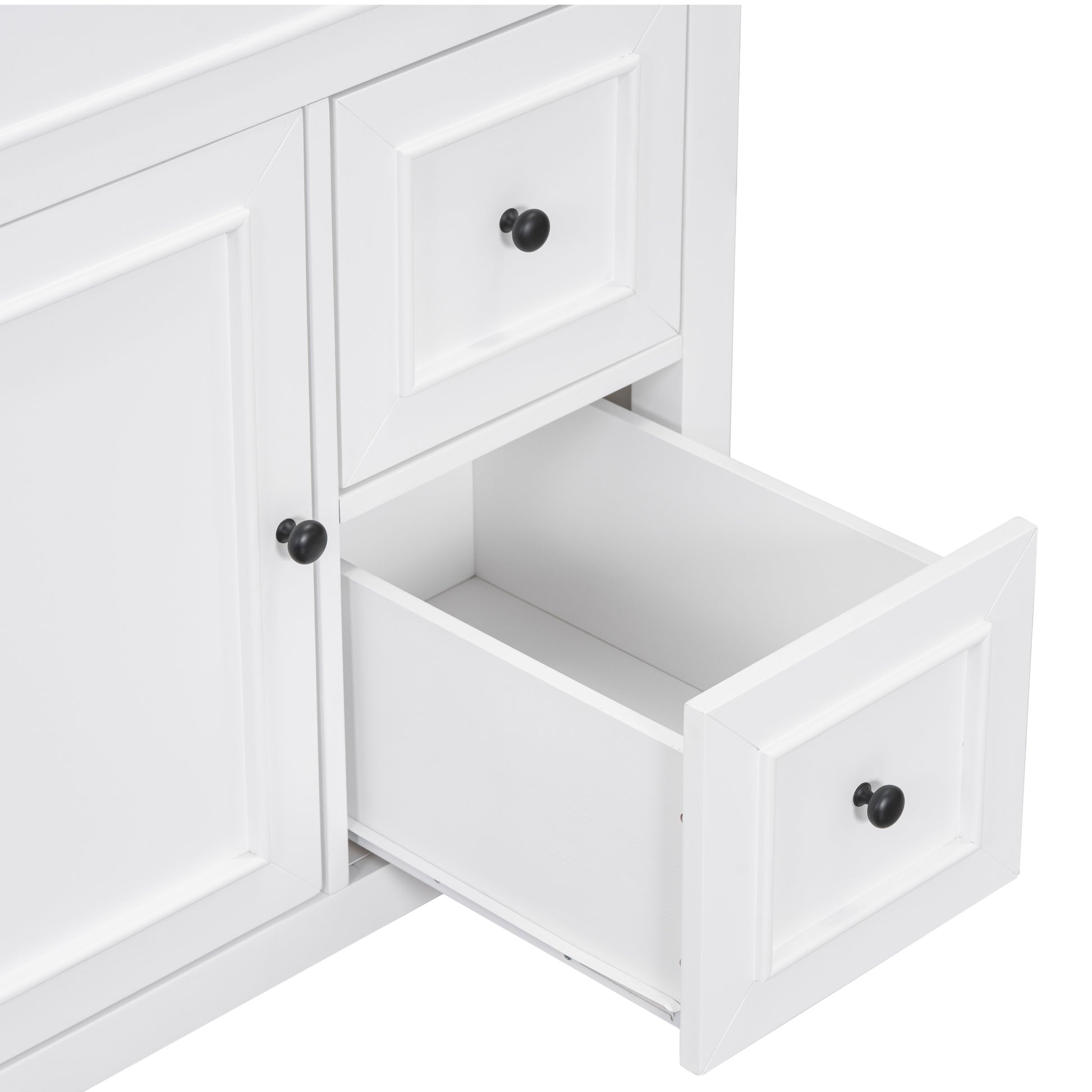 30" Bathroom Vanity With Sink Top, Bathroom Vanity Cabinet With Door And Two Drawers, Solid Wood Frame, One Package, White Old Sku:Wf311620Aak White Solid Wood Mdf