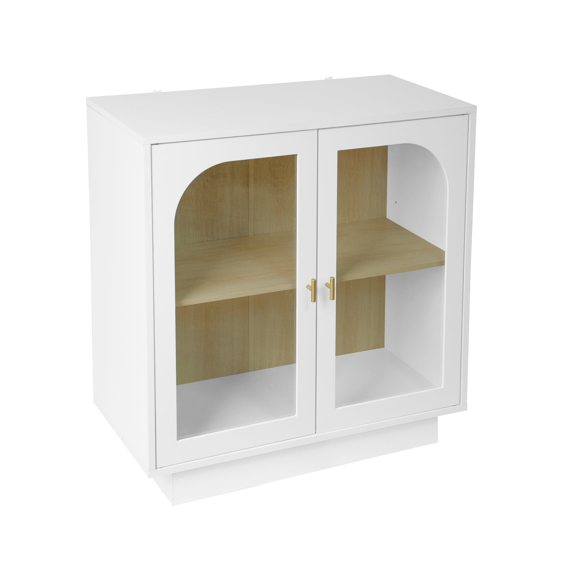 Storage Cabinet With Acrylic Door For Living Room, Dining Room, Study White Particle Board