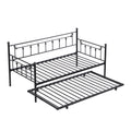 Daybed With Trundle Black Black Metal