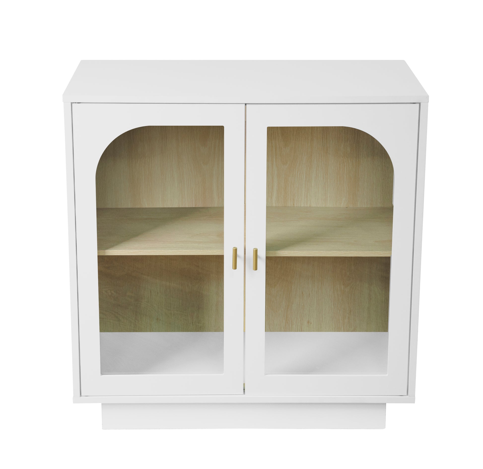 Storage Cabinet With Acrylic Door For Living Room, Dining Room, Study White Particle Board