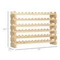 Stackable Wine Rack, Modular Storage Shelves, 72 Bottle Holder, Freestanding Display Rack For Kitchen, Pantry, Cellar, Natural Natural Wood Wood